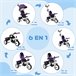 Triciclo Evolutivo para Bebés Poliéster e Metal HOMCOM Roxo