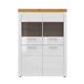 Armário de porcelana LED de 4 portas Nara Madeira