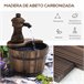 Fonte de Madeira Madeira de Abeto e Metal Outsunny Castanho