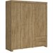 Armário de 3 portas e 2 gavetas Hella Castanho Claro