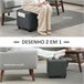 Apoio para os Pés Poliéster HOMCOM, casa - quarto Cinza