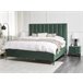 Beliani Cama com armazenamento Veludo SEZANNE 190x215 Rosa