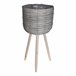 Well Home Conjunto 3 vasos de flores com pernas Cinza