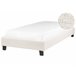 Beliani Cama com estrado Bouclé ROANNE 100x213 Creme