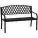 Banco de Jardim Aço e Ferro Fundido Outsunny 128x58 Preto