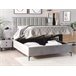 Beliani Cama con almacenaje Terciopelo SEZANNE 150x215 Azul Marino