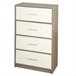 Max Home Cómoda 4 gavetas em tecido Branco/ Madeira