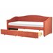 Beliani Cama com armazenamento Poliéster VITTEL 214x98 Vermelho