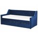 Beliani Cama nido Terciopelo MONTARGIS 91x219 Azul Marino