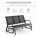 Banco de Balanço metal, tecido textilene Outsunny Preto