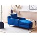 Beliani Chaise longue Veludo GUERET Azul Marino