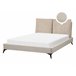 Beliani Cama com estrado Bombazine MELLE 155x240 Cinza Escuro