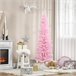 Árvore de Natal PVC, metal e plástico HOMCOM, casa - natal Rosa