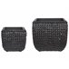 Beliani Conjunto de 2 vasos para plantas BERBERIS Preto