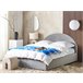 Beliani Cama com armazenamento Veludo VAUCLUSE 174x214 Cinza Claro