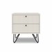 Mesa de cabeceira MARY 50x50x40cm 2 gavetas brancas Branco