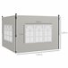 2 Paredes Laterais para Tendas PE e PVC Outsunny 293x193 Branco