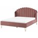 Beliani Cama com estrado Veludo AMBILLOU 177x214 Rosa
