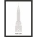 Pintura CHRYSLER BUILDING 40x30cm marca MARCOMUEBLE Branco/ Preto