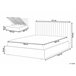 Beliani Cama com armazenamento Veludo VION 177x216 Cinza