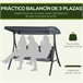 Baloiço de Exterior Poliéster e Aço Outsunny Cinza