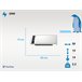 Aquecedor de parede cerámico 2000W com visor digital, controlo remoto Branco