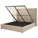Beliani Cama com armazenamento Veludo LUBBON 190x217 Bege