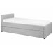 Beliani Cama com estrado Poliéster MARMANDE 96x214 Azul Marino