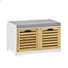 Banco de arrumação com almofadas e 2 cubos FSR23-K-WN SoBuy Natural/ Branco
