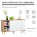 Aparador de Cozinha MDF, Metal HOMCOM 130 Castanho