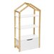 Estante infantil para casa com gaveta organizadora de móveis para quarto cor branca e carvalho 60x121x30 cm Branco