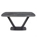 ANGEL CERDA Mesa de jantar extensível barril oval mármore porcelânico e aço preto 240x100 Preto