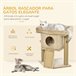 Arranhador para Gatos Aglomerado de Madeira, Pelúcia e Juta Castanho