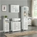 Armário de casa de banho Karlsøy com 1 porta MDF rattan Branco