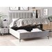 Beliani Cama com estrado Veludo SEZANNE 190x215 Azul Marino