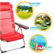 Aktive Pack poupança 2 cadeiras de praia Menorca multiposições Aktive Pack poupança 2 cadeiras de praia Menorca multiposições Vermelho