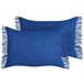 Beliani Almofada decorativa MABA Azul Marino