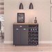 Asfeld Buffet Rack para garrafas de cozinha móveis auxiliares Cinza