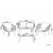Beliani Conjunto lounge Ratan sintético CORINTH II Cinza Claro