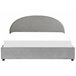 Beliani Cama com armazenamento Veludo VAUCLUSE 194x214 Cinza Claro