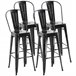 Bancos de Bar Metal HOMCOM, casa - cadeiras Preto
