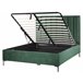 Beliani Cama com armazenamento Veludo SEZANNE 170x215 Verde Escuro