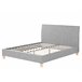 Beliani Cama com estrado Poliéster SENNEZ 175x216 Cinza Claro