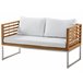 Beliani Conjunto lounge Madeira de acácia BERMUDA Branco/ Bege