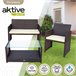 Conjunto de mobiliário de terraço em rotim 3 cadeirões e 1 mesa Aktive Preto