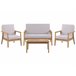 Beliani Conjunto de jardín Madera de acacia PALLANO Cinza Escuro