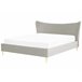 Beliani Cama Terciopelo CHALEIX 188x212 Cinza Claro