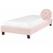 Beliani Cama com estrado Bouclé ROANNE 100x213 Creme