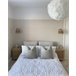 Beliani Cama com estrado Chenille MELLE 155x240 Bege