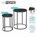 Well Home Conjunto de 2 mesas em mdf e metal Preto